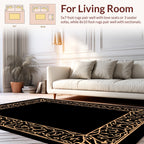 Ornate Floral and Animal Border Design Rug