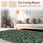 Dark Floral Swirls Antique Pattern Rug