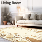 Sepia Floral Squirrels Butterflies Rug