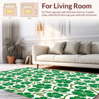 Elegant Green Floral Vine Design Rug
