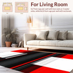 Bold Red Black Horizontal Lines Rug