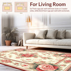 Elegant Pink Floral Frame Design Rug