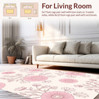 Charming Pink Floral Pattern Rug
