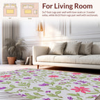 Whimsical Garden Floral Pattern Rug