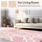 Pink Feather Swirl Art Nouveau Rug