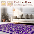 Ornate Purple Gold Geometric Design Rug