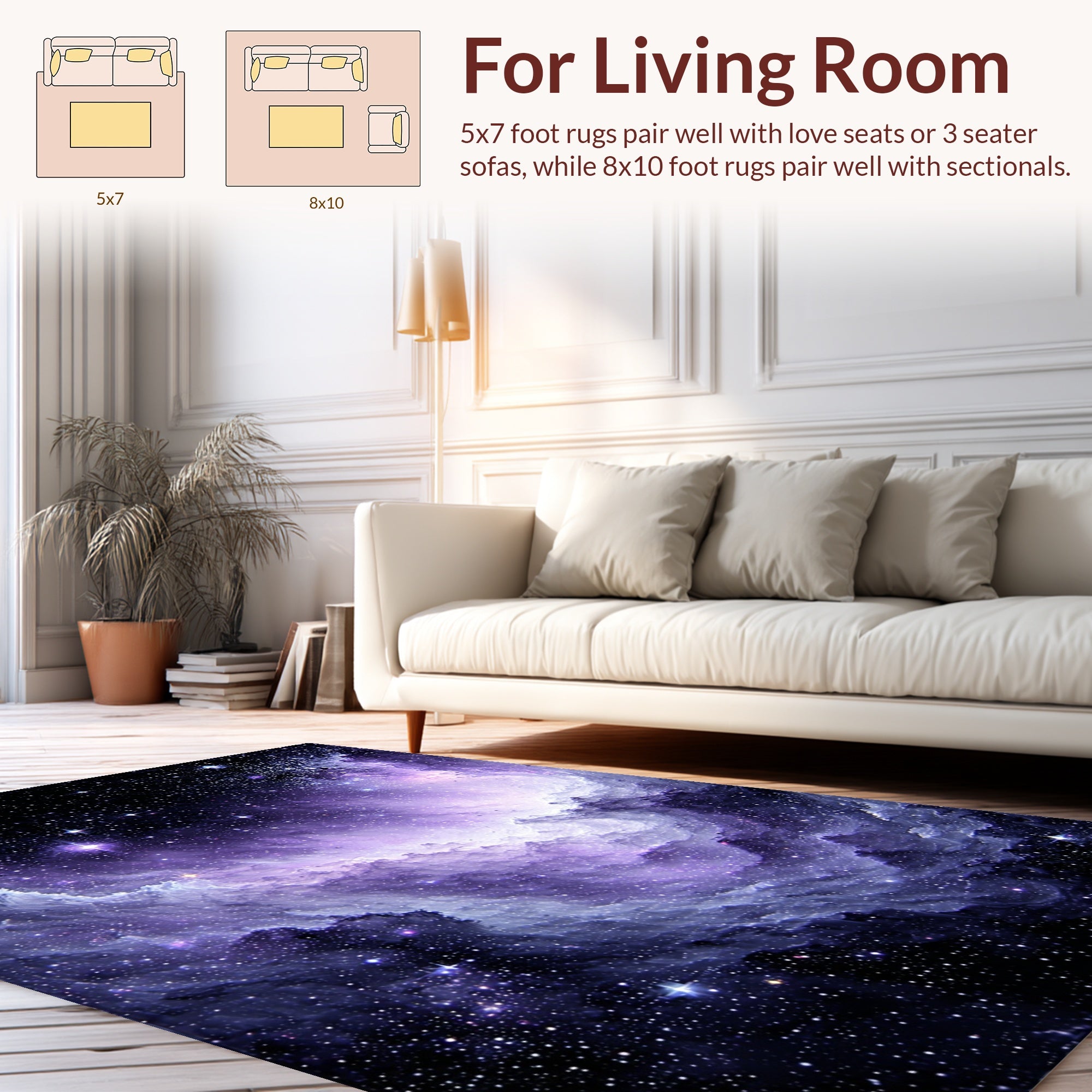 Galaxy Swirl Starry Night Design Rug