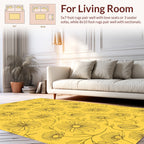 Vintage Daisy Patterned Yellow Rug