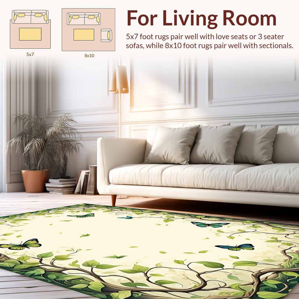 Nature Inspired Butterfly Design Rug