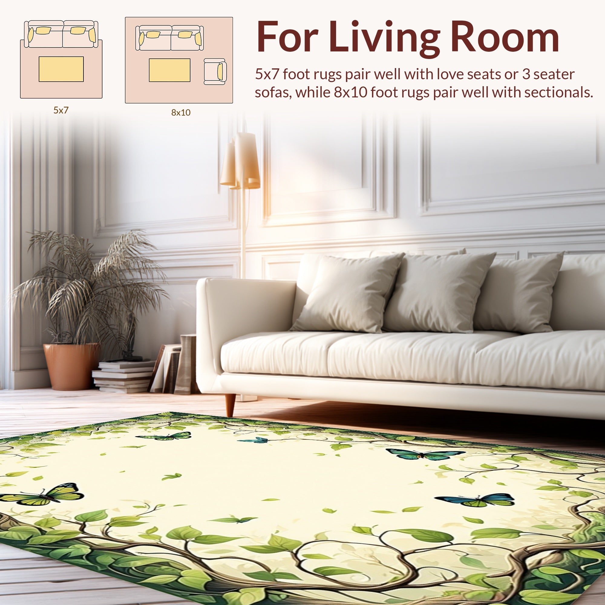 Nature Inspired Butterfly Design Rug