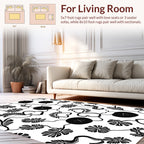 Organic Vine Blossom Outline Pattern Rug