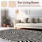 Bold Black and White Zebra Print Rug
