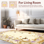 Elegant Floral Butterfly Frame Pattern Rug