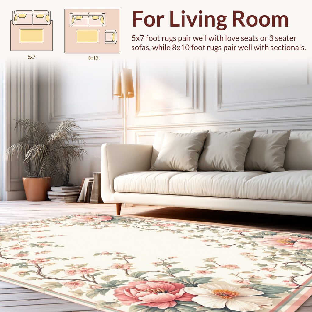 Blossom Vine Floral Pattern Rug