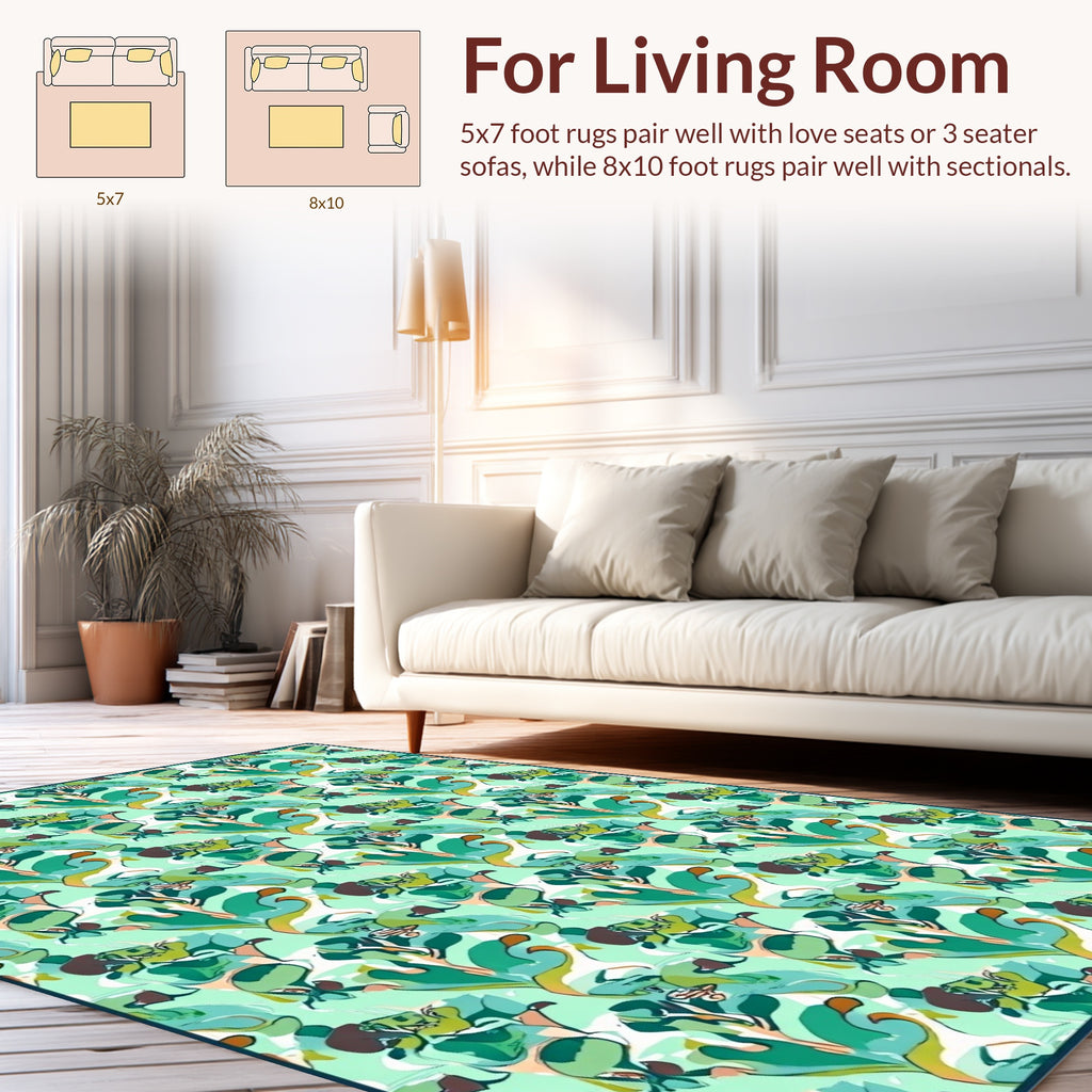 Abstract Organic Flowing Shapes Rug