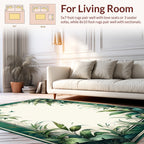Lush Tropical Leaves with Bird Accents Rug