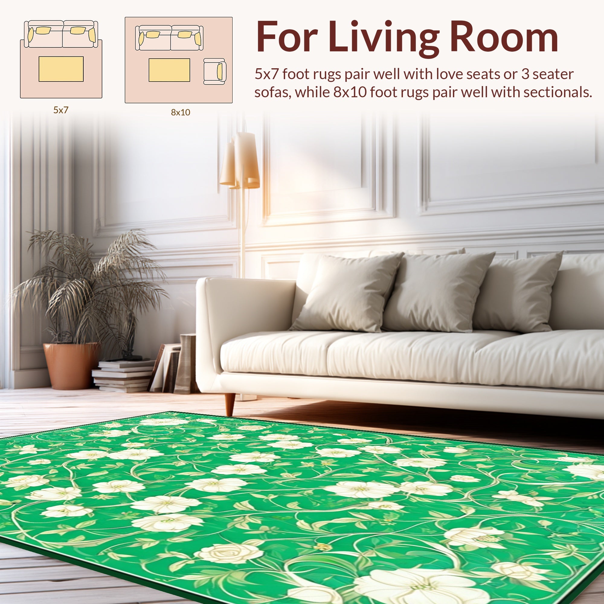 Art Nouveau Floral Vine Garden Design Rug