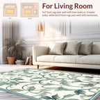 Elegant Emerald Swirl Floral Pattern Rug