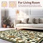 Elegant Floral Vine Botanical Pattern Rug
