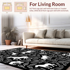 Chic Equine Floral Pattern Design Rug