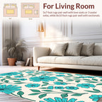 Turquoise Daisy Pattern Rug