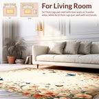 Vintage Floral Butterfly Meadow Design Rug