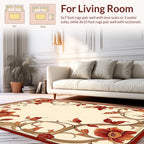 Ornate Floral Vine Border Design Rug