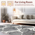 Botanical Leaf Line Art Pattern Design Rug