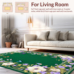 Vibrant Butterfly Floral Border Design Rug