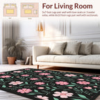 Pink Floral Swirl Pattern Rug