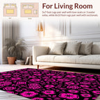 Bold Pink Floral Pattern Rug