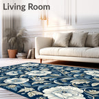Vintage Floral Silhouette Design Rug