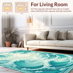 Oceanic Waves Motion Pattern Design Rug