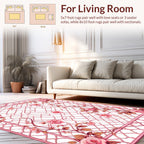 Pink Rose Garden Lattice Pattern Rug
