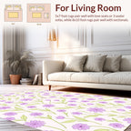 Delicate Purple Floral Pattern Rug