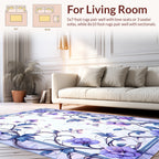Elegant Violet Floral Vine Design Rug
