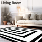 Concentric Squares With Sharp Contrast Rug