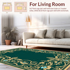 Elegant Floral Scrollwork Border Design Rug
