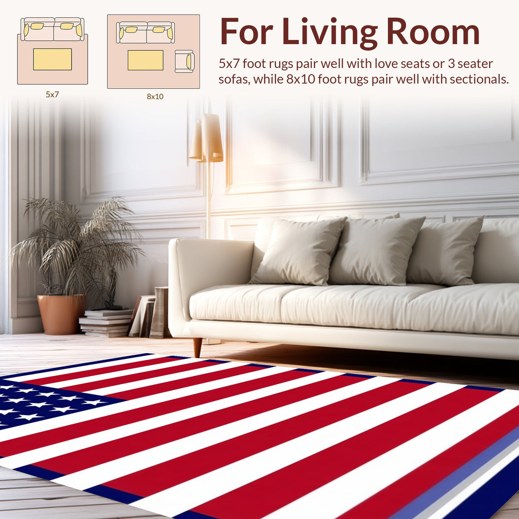 Classic Stars and Stripes Pattern Rug