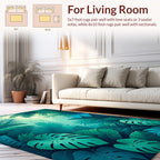 Lush Tropical Foliage Jungle Scene Rug