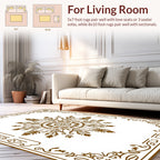 Elegant Floral Sunburst Mandala Design Rug