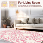 Pink Floral Symmetrical Ornament Rug