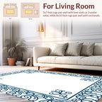 Ornate Floral Scroll Border Design Rug
