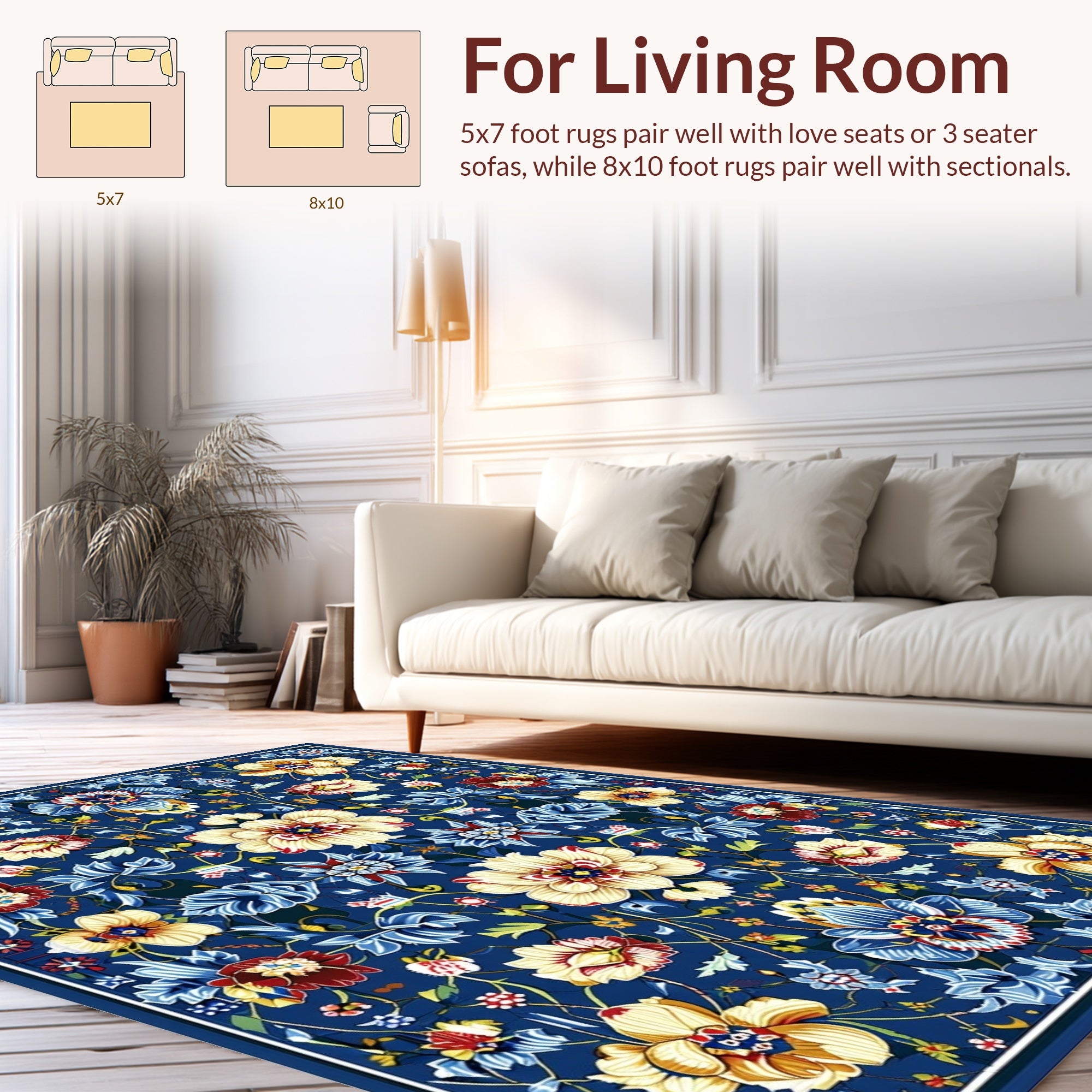 Vibrant Floral Pattern Antique Design Rug