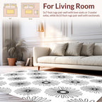 Radial Bloom Black And White Pattern Rug
