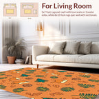 Whimsical Forest Animals Leaf Pattern Rug