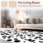 Black White Spotted Pattern Rug