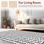 Bold Black Abstract Line Design Rug