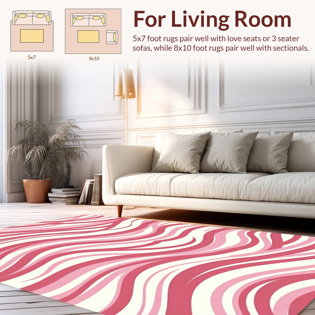 Pink Waves Pattern Rug