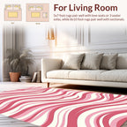 Pink Waves Pattern Rug